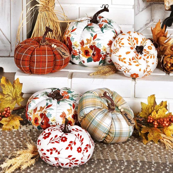 Decorative Plush Pumpkin Set - Picture 3 of 3